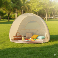 戶外帳篷可攜式折曡一鍵開合露營帳篷防曬防水野餐遮陽蓬沙灘帳篷