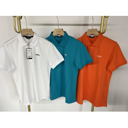 21301PIN 男士高爾夫服裝春夏翻領短速乾珠地棉短袖上衣