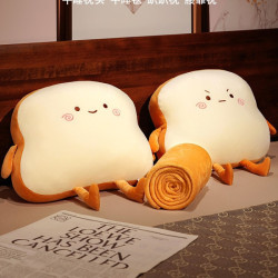 吐司抱枕被子兩用毯子二合一毛毯辦公室午睡枕頭暖手汽車靠枕車用