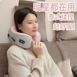 u型按摩枕頸椎按摩器頸腰椎可攜式形枕電動揉捏護頸儀頸部頭