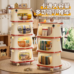 卡通可移動小推車家用客廳收納多層置物架大容量廚房衛浴整理櫃子