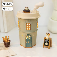 阿楹 復古床頭櫃小夜燈咖啡角稀奇古怪擺件萌粒展示實用治瘉禮物