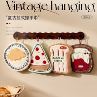 可愛擦手巾掛式吸水加厚廚房抹布衛生間手帕高顔值珊瑚絨擦手毛巾