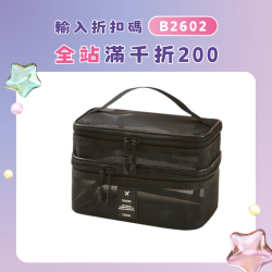 款網紗洗漱包旅行多層化妝品收納包大容量出差手提雜物收納袋