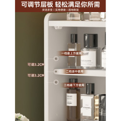 多功能桌面置物架帶鏡子一體化妝品收納櫃防塵桌上展示架整理架子
