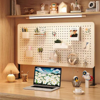 桌面洞洞板置物架免打孔立式學生書桌電腦桌上收納整理架子展示架