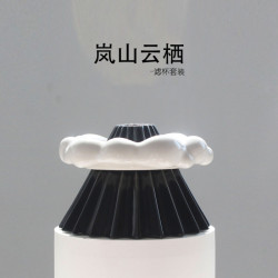 原創嵐山雲棲V60陶瓷小號折紙手沖咖啡漏鬥濾杯白雲濾托