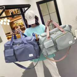 時尚運動旅行收納包衣服收納袋大容量行李袋子單肩包牛津布旅行包