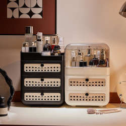 化妝品收納盒家用防塵大容量桌面物品置物架護膚品口紅儲物盒子