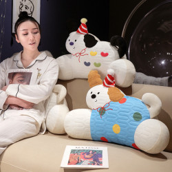可愛快樂小狗腰靠車用靠背乳膠抱枕辦公室坐椅腰靠護腰沙發靠枕墊