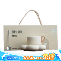 奶油風咖啡杯輕奢高檔下午茶雲朵杯碟帶勺套裝茶杯喝水杯情侶禮物