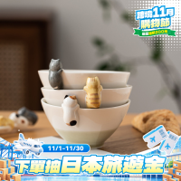 盤陶瓷可愛立體貓趴碗貓咪飯碗日式兒童個性創意餐具甜品輔食碗任
