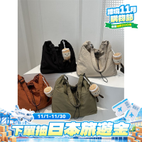 簡約休閒布包包女2024新款日系時尚大容量單肩包百搭斜後後背包托特包