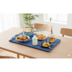 方形暖菜板 熱菜熱飯盤防滑餐桌加熱恒溫柔性矽膠可卷可折曡收納