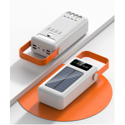大容量5W100000安培自帶線充電寶戶外露營太陽能行動電源
