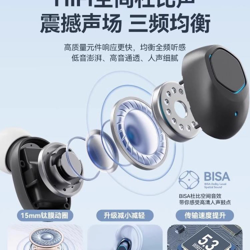 2024新款真無線降噪藍牙耳機入耳式男女運動跑步超長續航大電量