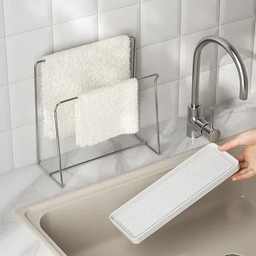 抹布架廚房瀝水架家用水槽置物架台面上海綿擦洗碗布毛巾收納掛架 抹布架廚房瀝水架家用水槽置物架台面上海綿擦洗碗布毛巾收納掛架