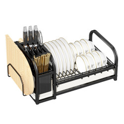碳鋼廚房置物架碗碟盤收納架子晾洗放碗瀝水架插刀架砧板架多功能