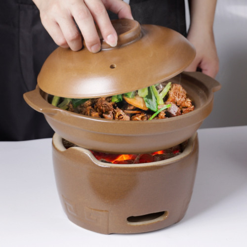 平定砂鍋燒烤爐木炭爐港式打邊爐老式無釉砂鍋圍爐煮茶碳烤爐湯煲
