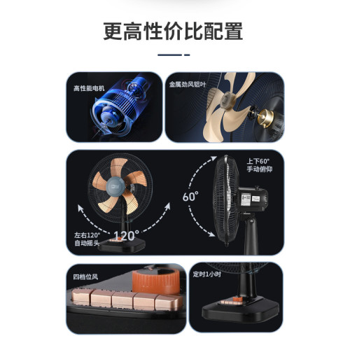 駱駝電風扇家用靜音桌上型16寸5葉三檔調節節能省電小風扇