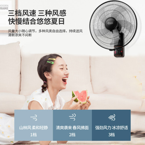 壁扇壁掛式電風扇大風力遙控搖頭餐廳掛扇宿舍商用