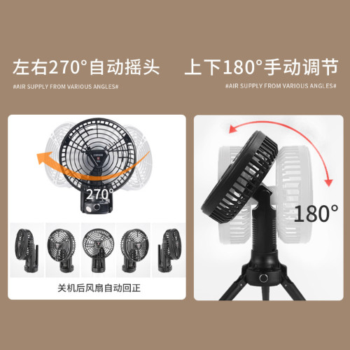 多功能風扇燈充電照明戶外露營帳篷三腳架小吊扇學生宿舍台搖頭扇