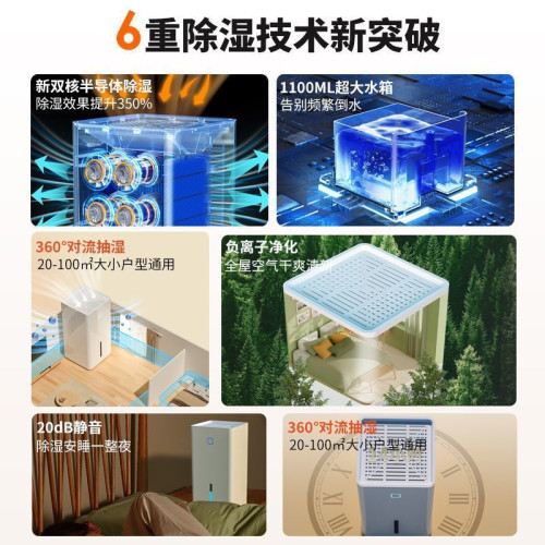 VCJ除溼機家用小型臥室抽溼機乾燥去溼室內吸溼器空氣除潮神器