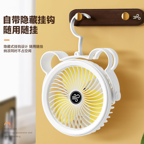 太陽能充電風扇 戶外露營夜燈小風扇 爆款USB充電LED燈光風扇