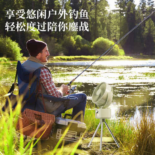 戶外露營風扇迷你小型可攜式usb充電帳篷帶燈吊風扇大風釣魚3腳架