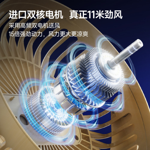 露營風扇帶夜燈3600MA三擋16H續航吊台立三用三角支架電風扇