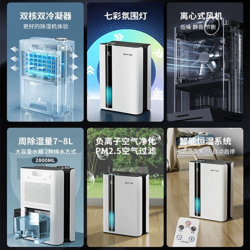 領智家用小型吸溼機浴室2024臥室除溼機抽溼機乾燥迷你除溼器