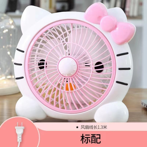 卡通電風扇學生宿舍辦公室靜音桌上型風扇迷你家用可攜式小型風扇