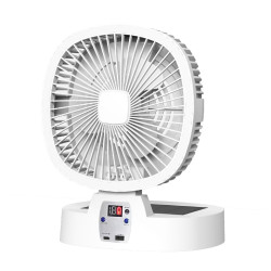 可攜式可折曡太陽能風扇充電多功能風扇長續航大風力戶外露營風扇燈