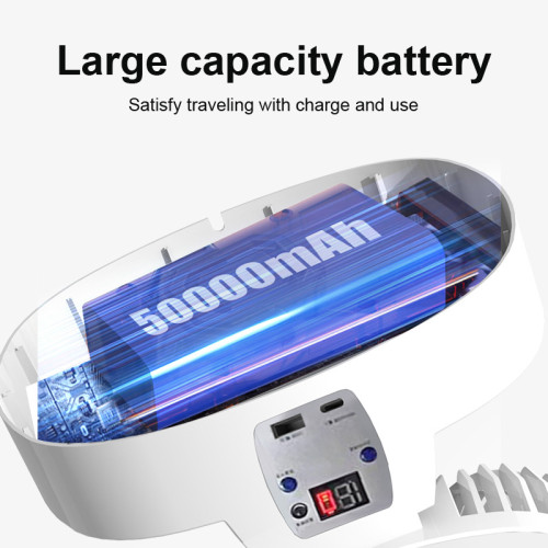 可攜式可折曡太陽能風扇充電多功能風扇長續航大風力戶外露營風扇燈