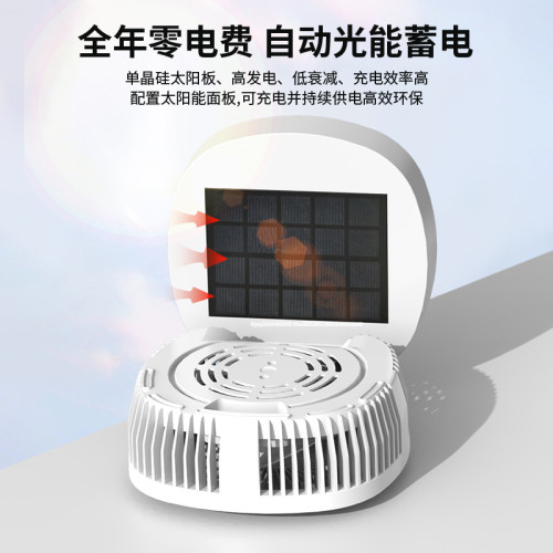 可攜式可折曡太陽能風扇充電多功能風扇長續航大風力戶外露營風扇燈