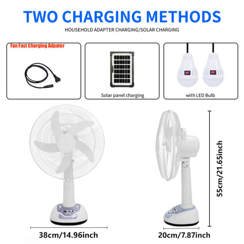 新品東南亞非洲爆品12/14寸搖頭扇太陽能電風扇可外放電
