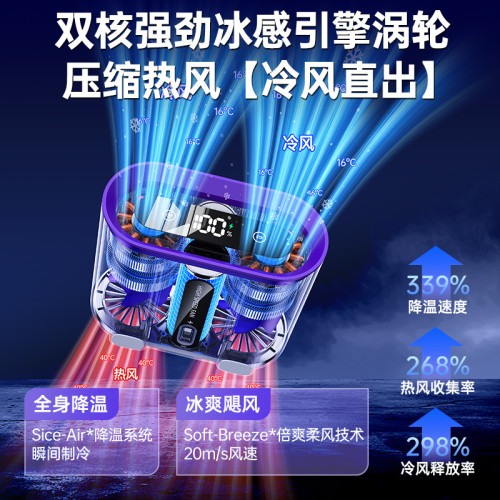 2025新款掛腰風扇 戶外多功能照明大容量掛脖小風扇掛腰風扇