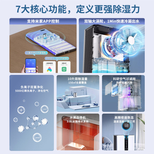 今品適用於米家APP除溼機家用靜音抽溼器吸溼臥室內宿舍除潮神器