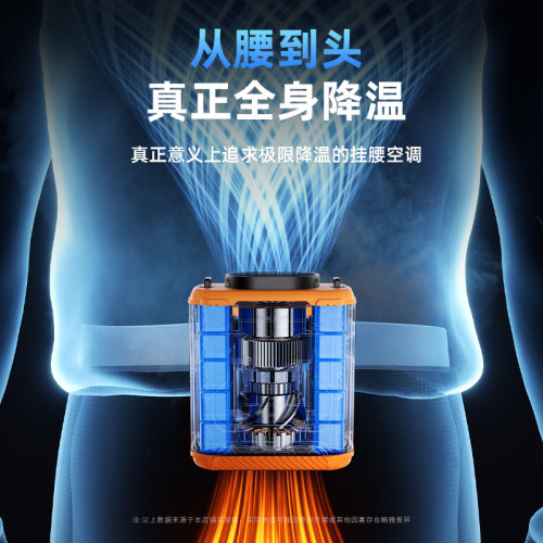 掛腰風扇露營戶外工作降溫神器大風力超長續航可攜式充電工地乾活
