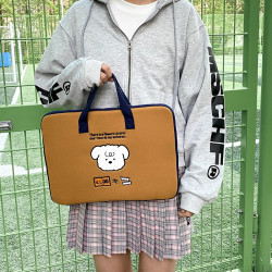 韓國新款卡通手提加絨防震筆電11寸13寸15寸電腦包平板收納包