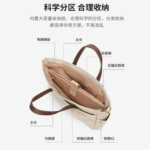 GOLF手提電腦包女時尚大容量14/15英寸筆記型電腦包防潑水帆布包