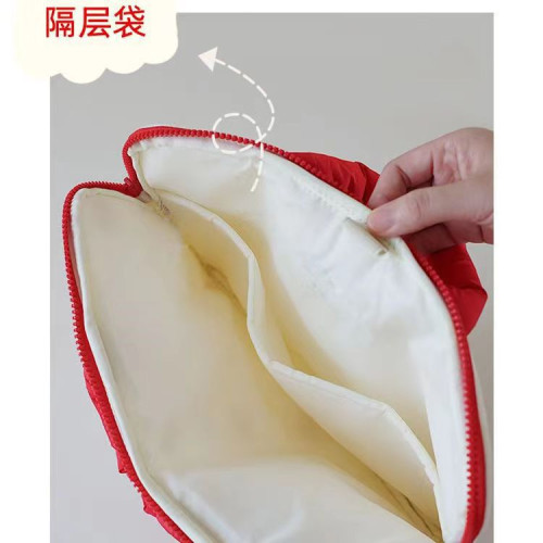 小蘑菇撞色筆電防震電腦包女適用於蘋果14寸16寸手提包ipad收納