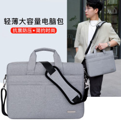 新款簡約防震單肩包電腦包禮品包斜後背包13.14.15.17寸筆電手提