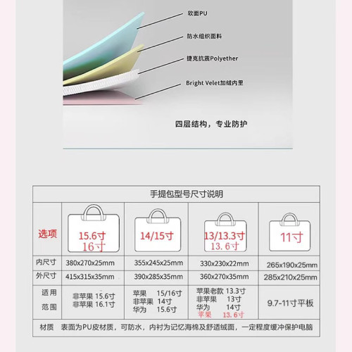 筆電包手提電腦包女生聯想蘋果戴爾13寸14寸15.6寸內膽保護套16