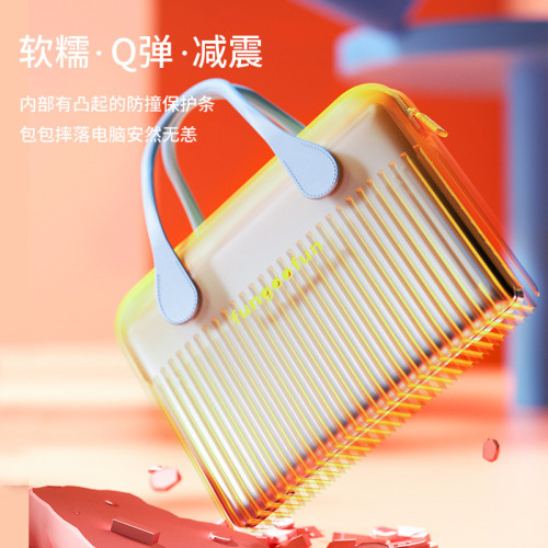 梵高範電腦手提包男女商務電腦包防震防水大容量筆記型電腦收納包