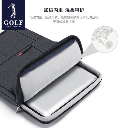 GOLF電腦包男士15.6英寸筆電手提單肩後背包輕便防震保護套內膽包
