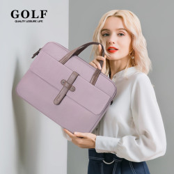 GOLF電腦包14英寸手提筆電保護套大容量單肩斜後背包男女內膽包