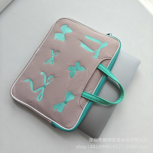 刺綉時尚手提電腦包適用於蘋果13.3/14寸華爲小米15.6筆電內膽
