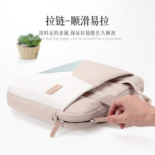 手提電腦包適用於蘋果華爲筆記型電腦13寸16寸斜背單肩包時尚拼接