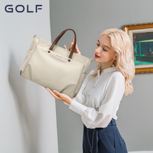 GOLF手提電腦包女時尚大容量14/15.6英寸電腦包防潑水帆布包